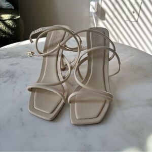 SCHUTZ Cream Strappy Sandals